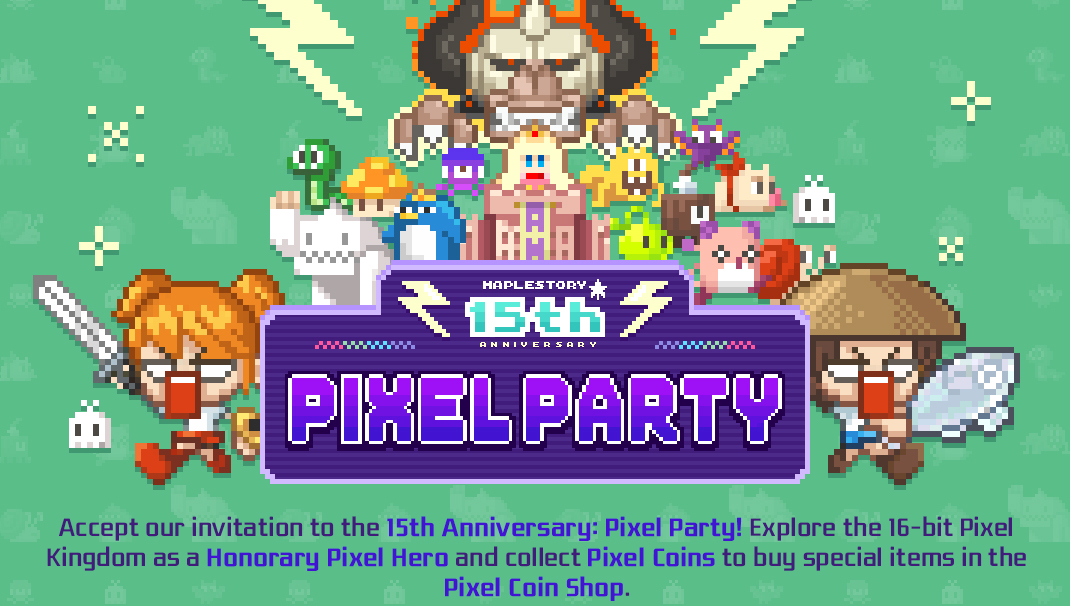 MapleStory 15th Anniversary Pixel Party Events Preview