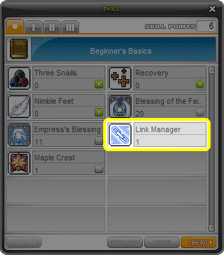 MapleStory Link Manager Skill