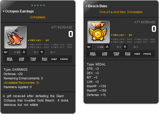 MapleStory Gold Beach Rewards