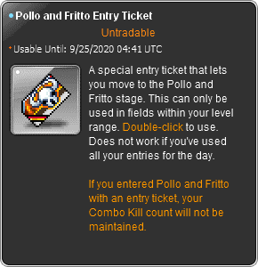 MapleStory Bounty Hunting Pollo and Fritto Entry Ticket