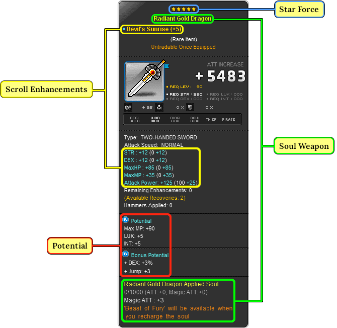 MapleStory Fully Buffed Weapon