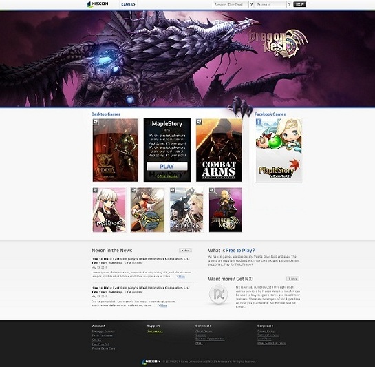 Nexon.net Redesign