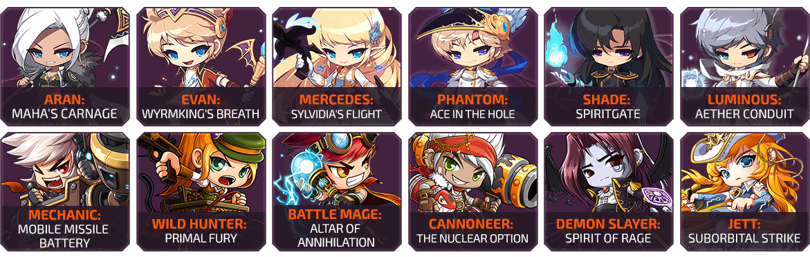 maplestory classes with 100 stance