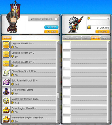 legion coins maplestory