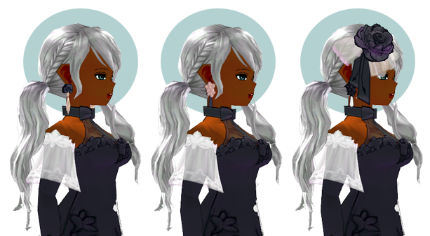 Mabinogi Black Rose Right Earring (Face Accessory Slot Exclusive), Mabinogi Black Rose Earrings (Face Accessory Slot Exclusive), Mabinogi Black Rose Earring and Headpiece (F) (Face Accessory Slot Exclusive)