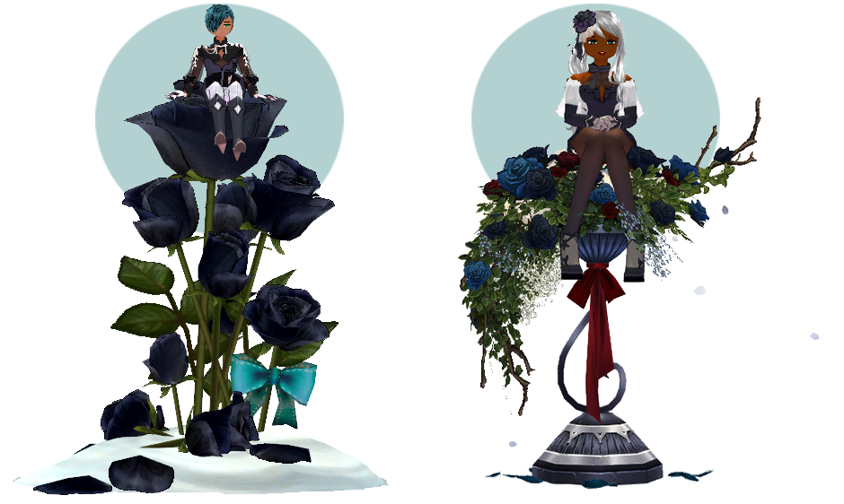 Mabinogi Black Rose Winter Chair, Mabinogi Elegant Black Rose Chair
