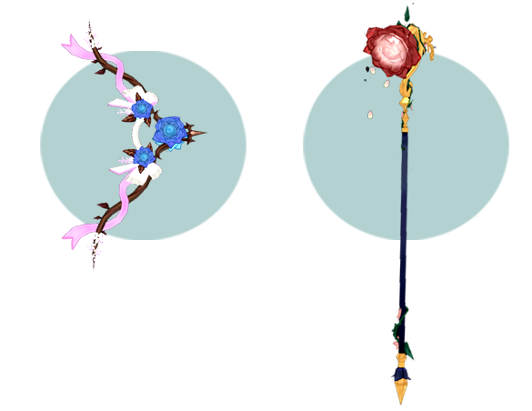 Mabinogi Black Rose Bow Appearance Scroll, Mabinogi Black Rose Staff Appearance Scroll