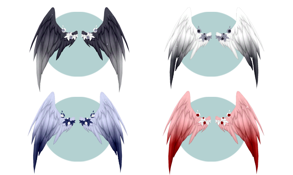 Mabinogi Radiant Black Rose Overwings (Enchantable), Mabinogi Snowy Black Rose Overwings (Enchantable), Mabinogi Somber Black Rose Overwings (Enchantable), Mabinogi Romantic Black Rose Overwings (Enchantable)