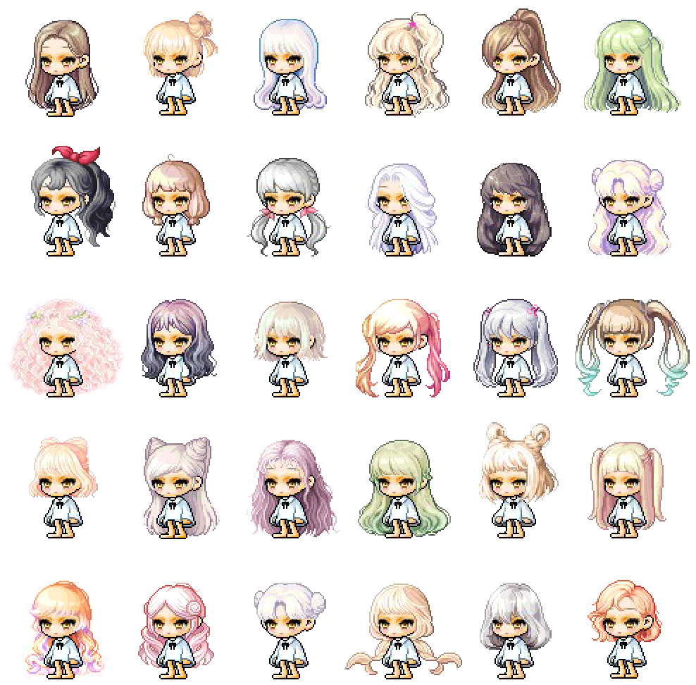 MapleStory Pixel Picks March 2021 Female Hairs