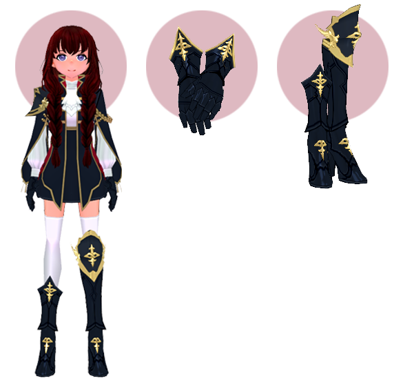 Mabinogi Noble Chevalier Uniform (F), Noble Chevalier Gloves (F), Noble Chevalier Boots (F)