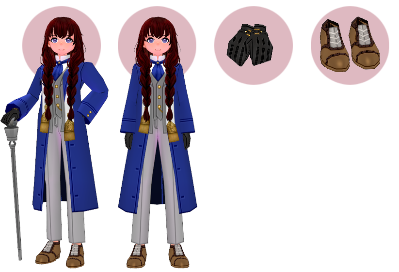 Mabinogi Eluned Dignified Crazy Rich Milletian Wear (F), Eluned Crazy Rich Milletian Wear (F), Eluned Crazy Rich Milletian Gloves (F), Eluned Crazy Rich Milletian Shoes (F)