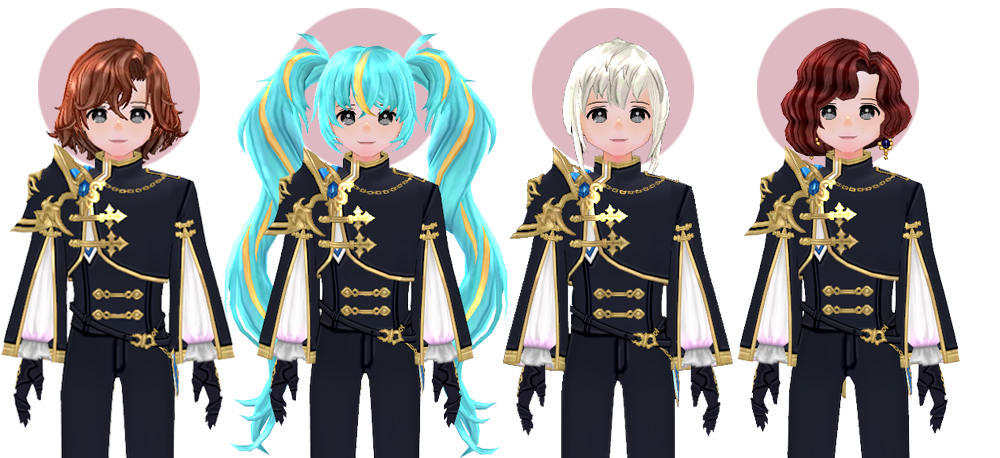 Mabinogi Eluned Soldier's Soldier-Tressed Wig (M), Eluned Magical Blitz Wig (M), Eluned Gladiator's Wig (M), Eluned Crazy Rich Milletian Wig (M)