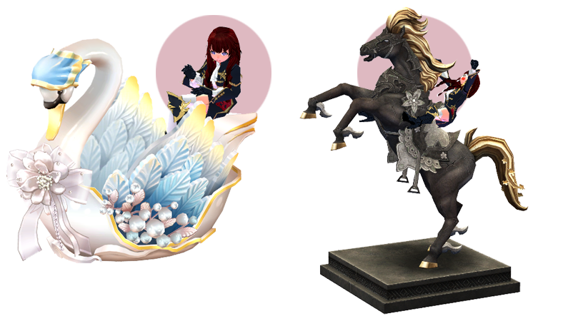 Mabinogi Swan Chair, Statuesque Horse Chair