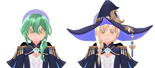Royal Mage Wig (M), Royal Mage Hat (M)