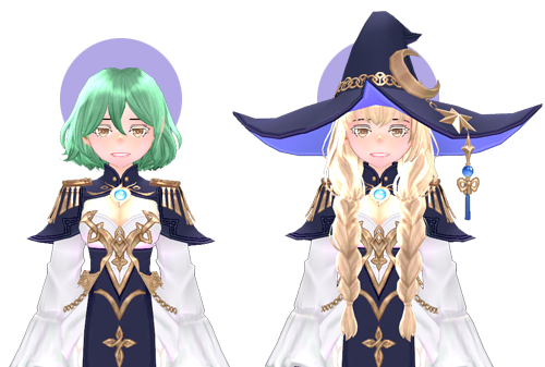 Royal Mage Wig (F), Royal Mage Hat (F)