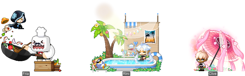 MapleStory July 5 Gachapon Chairs MapleStory Fun Cooking Time Chair Bright Summer Day Fragrant Shade Chair