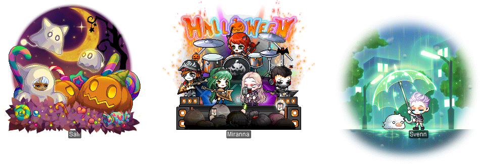MapleStory October 4 Gachapon Chairs MapleStory Mischievous Galaxy Chair Halloween Special Performance Chair I'll Be With You On A Rainy Day Chair
