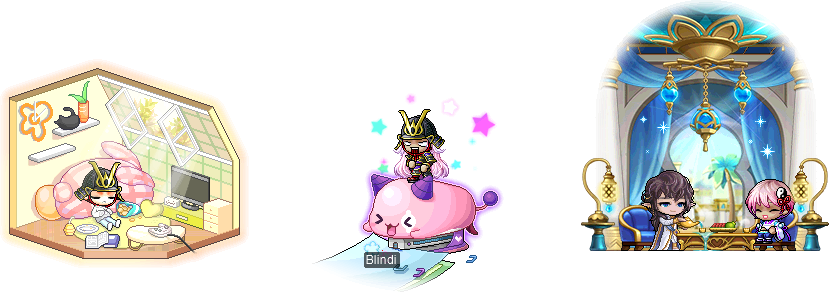 MapleStory November 1 Gachapon Chairs MapleStory Perfect Rest Chair Pink Bean Stapler Chair Tea Time with my Lord Chair