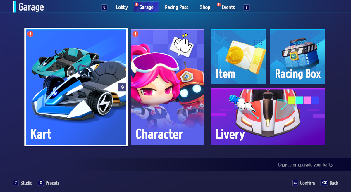 Garage New Item Icon RISE Patch Notes KartRider Drift