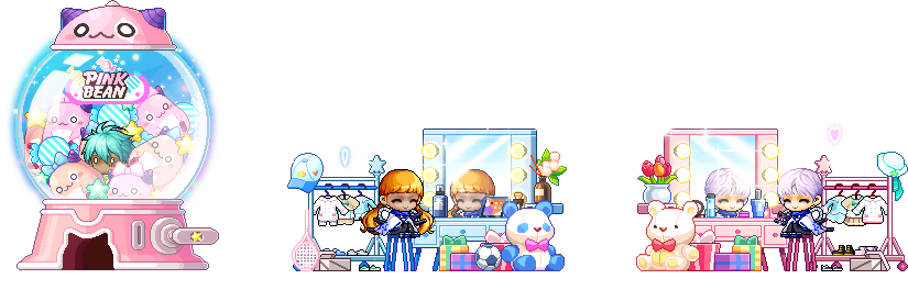 MapleStory March 6 Gachapon Chairs MapleStory Pink Bean Candy Pop Chair Makeup Chair Selector