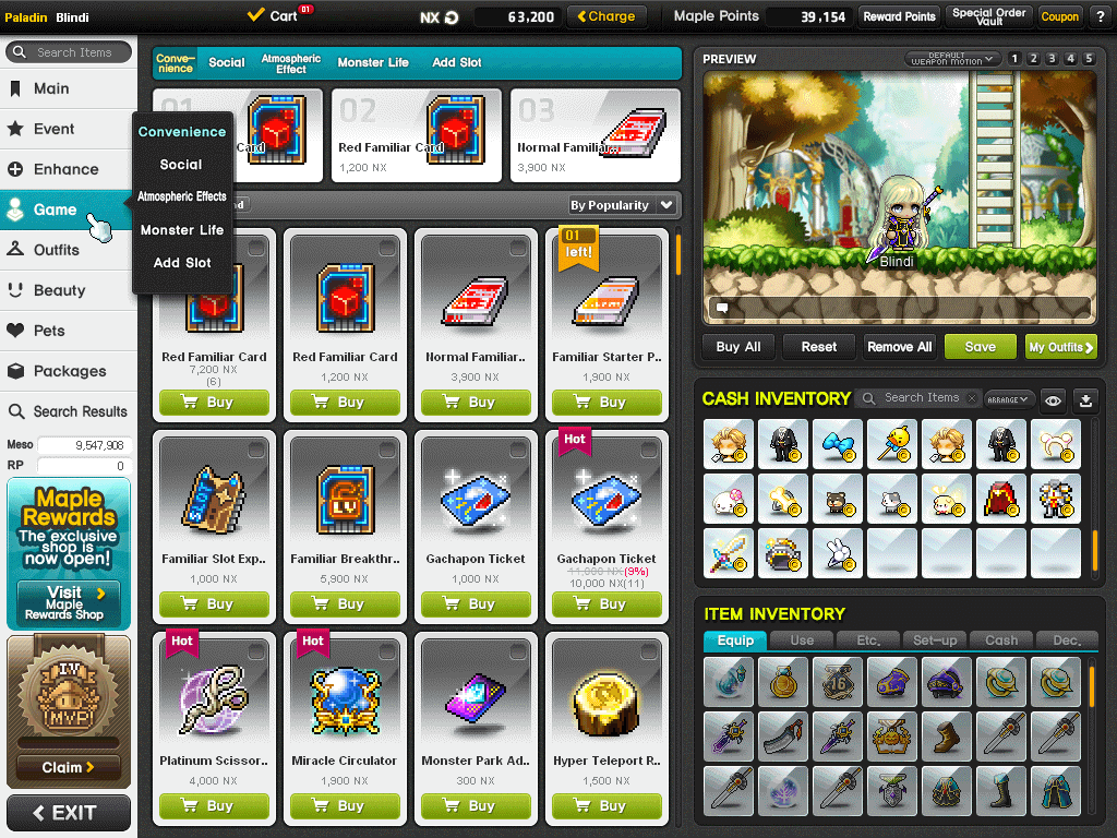 The In Game Shop Maplestory